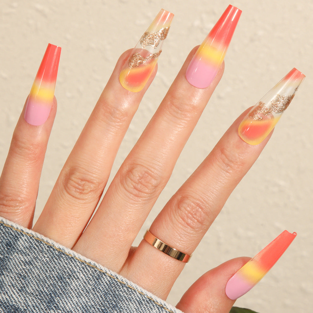 Rainbow Sherbet Nails