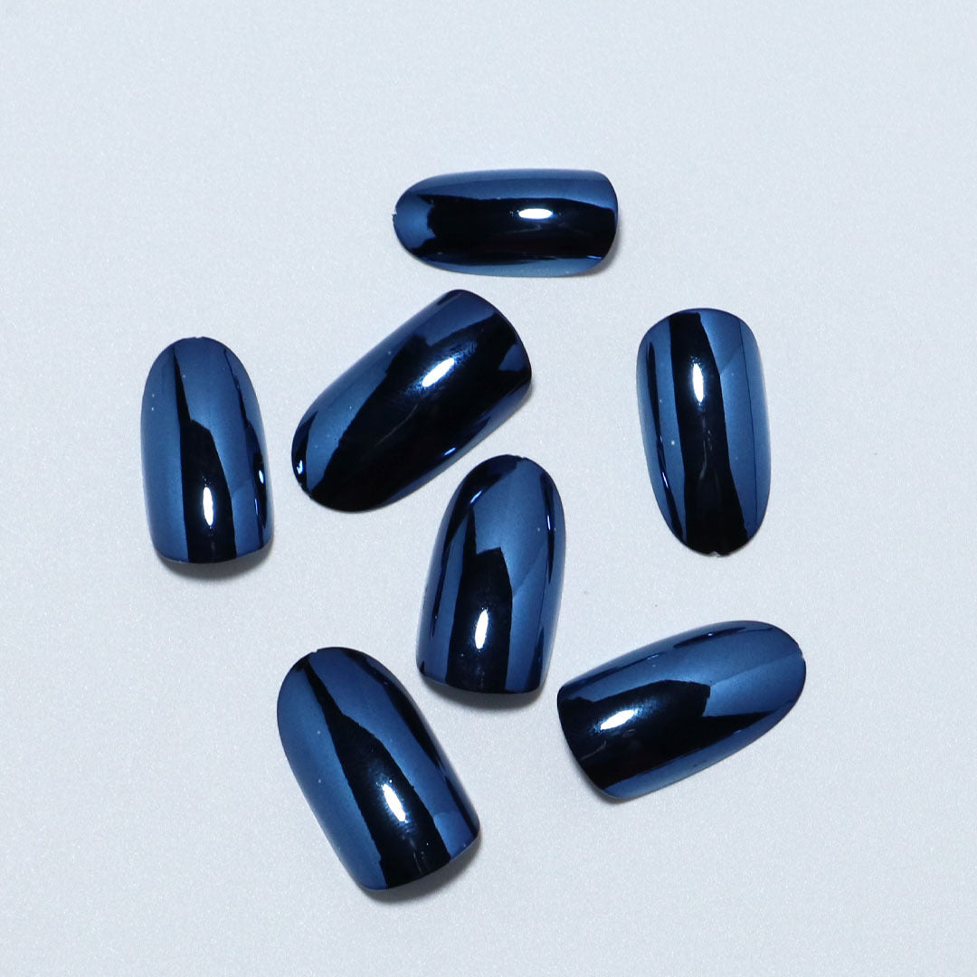 Metallic Blue Nails