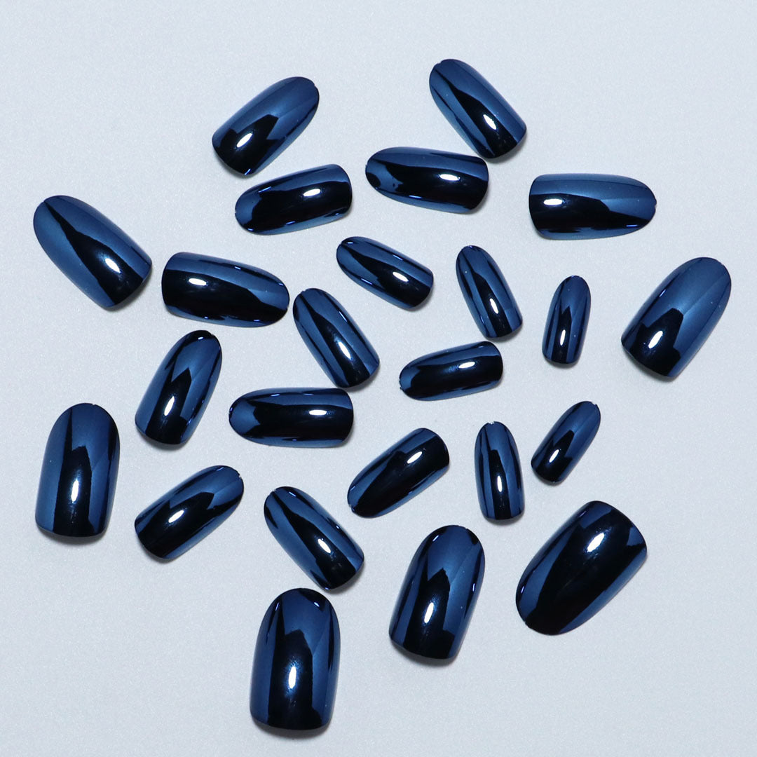 Metallic Blue Nails